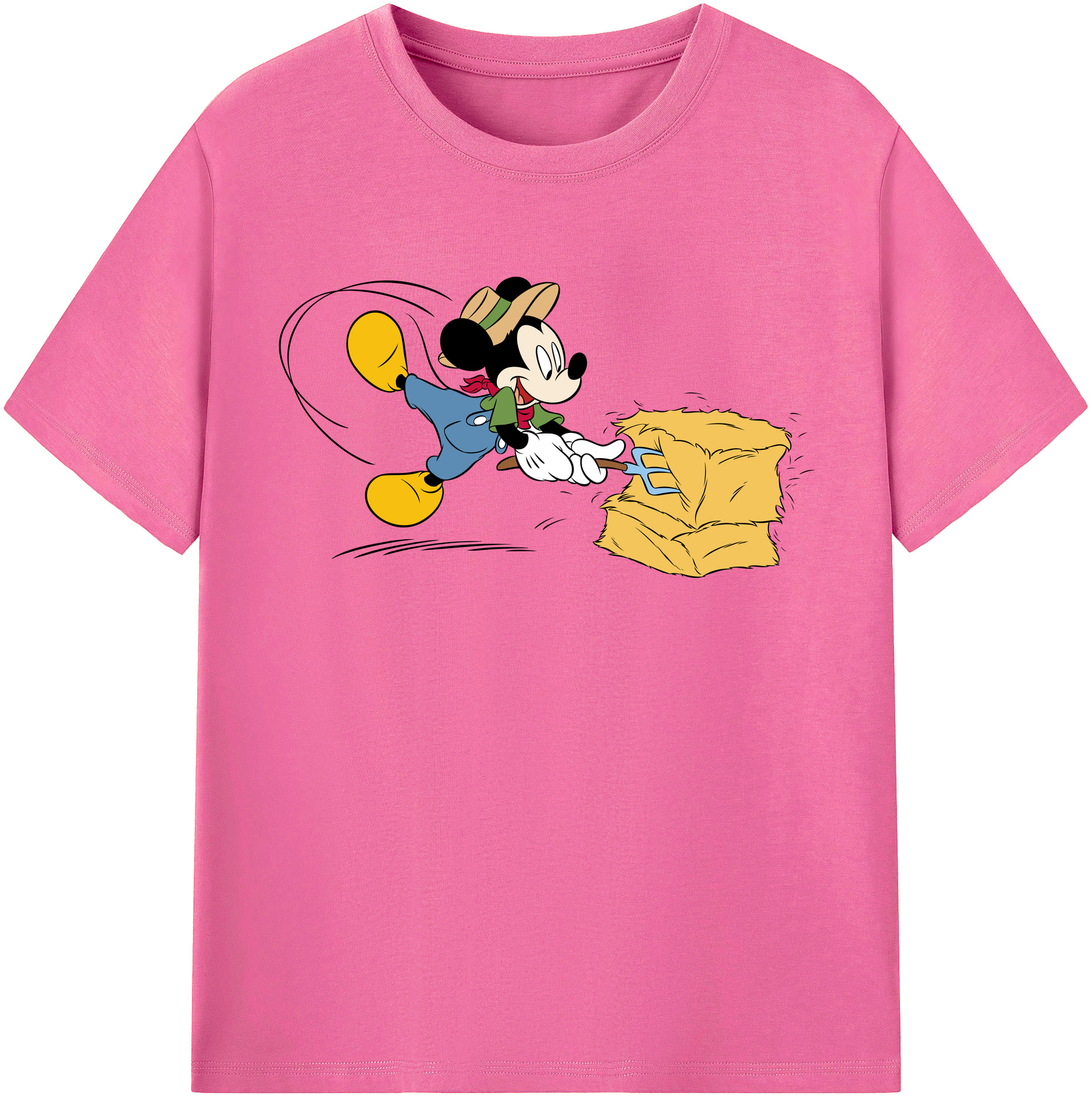 （画像用） ミッキーマウス Mickey Mouse レディースカジュアルプリントTシャツ（綿100％）